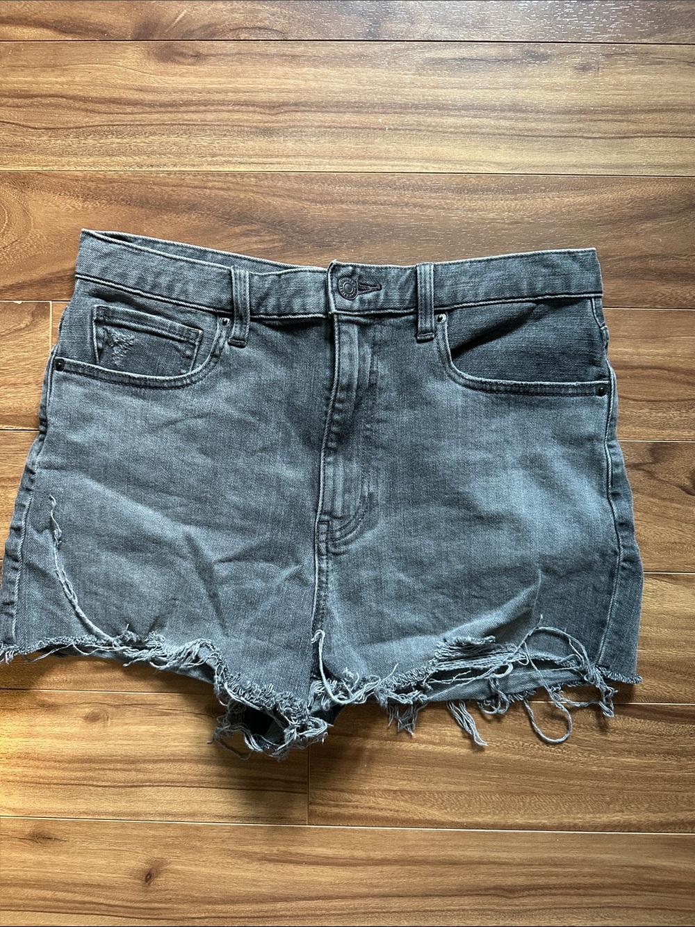 Uniqlo Gray Distressed Denim Jean Shorts